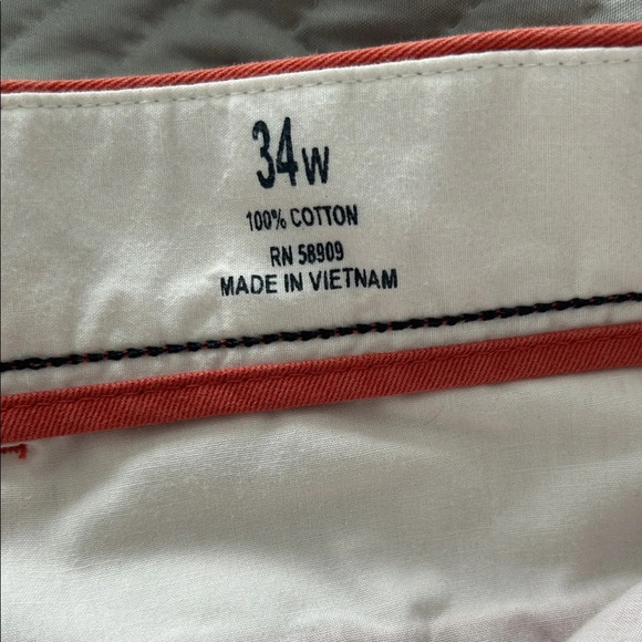 Roundtree & Yorke Vibrant Orange Flat Front Shorts - Picture 4 of 8